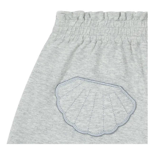 Short Poche Coquillage Coton Bio | Gris chiné
