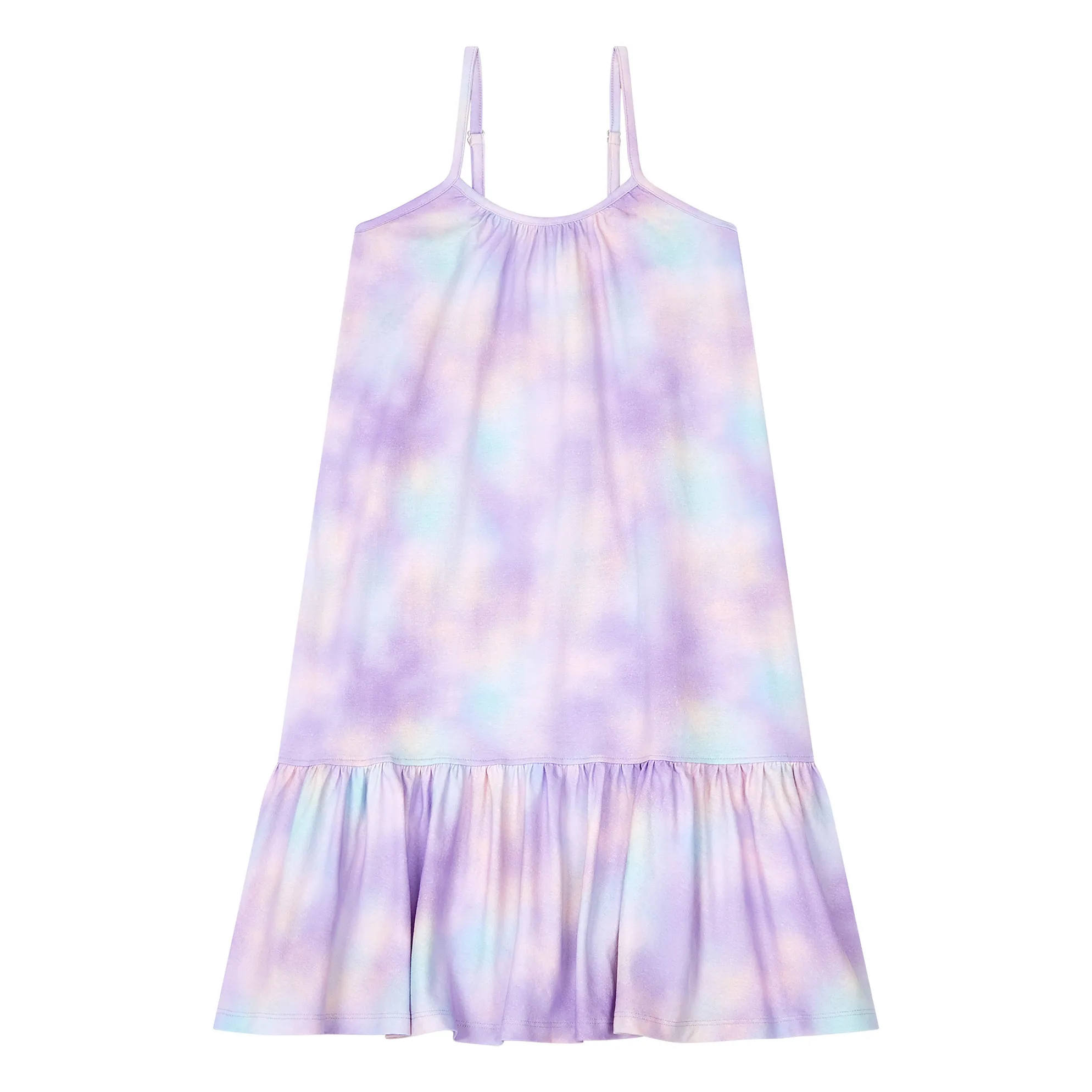 Hundred Pieces Mauve Organic Cotton Frill Tie-Dye Maxi Dress