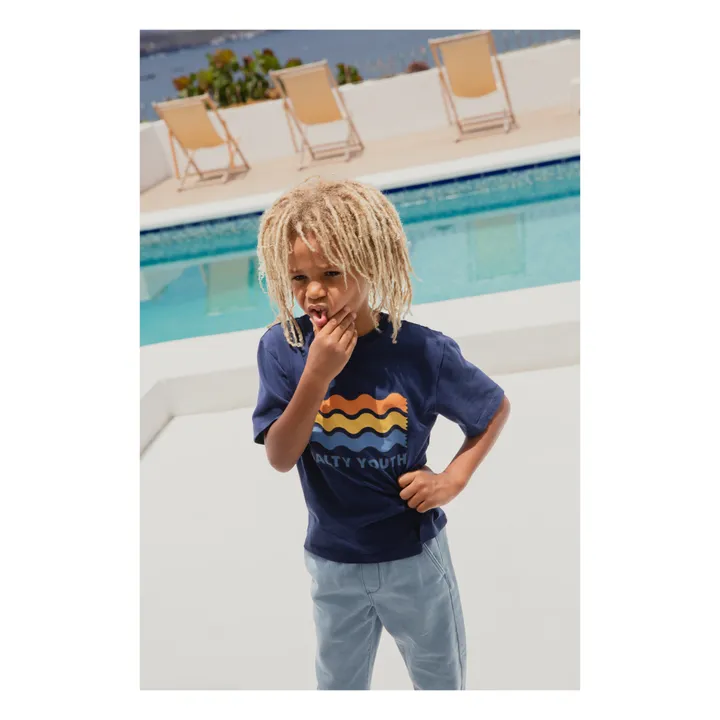 Organic Cotton Salty Youth T-Shirt  | Navy blue- Product image n°1