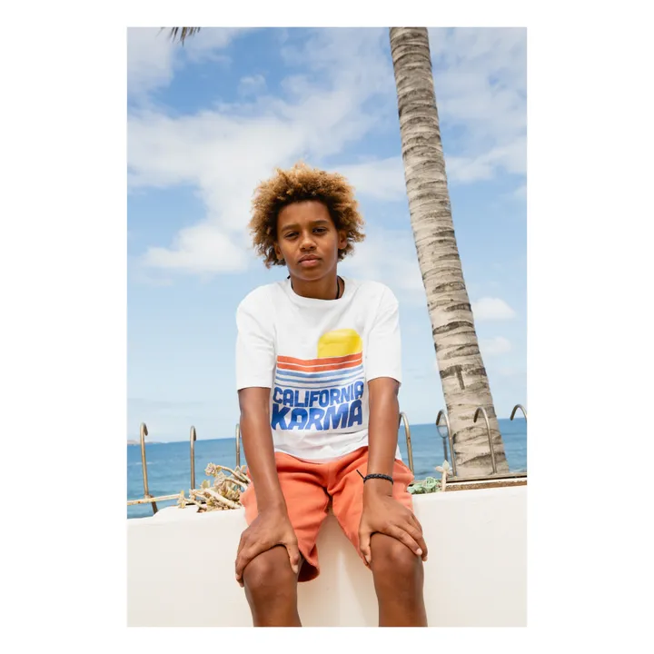 Camiseta de algodón ecológico California Karma | Blanco Roto- Imagen del producto n°1