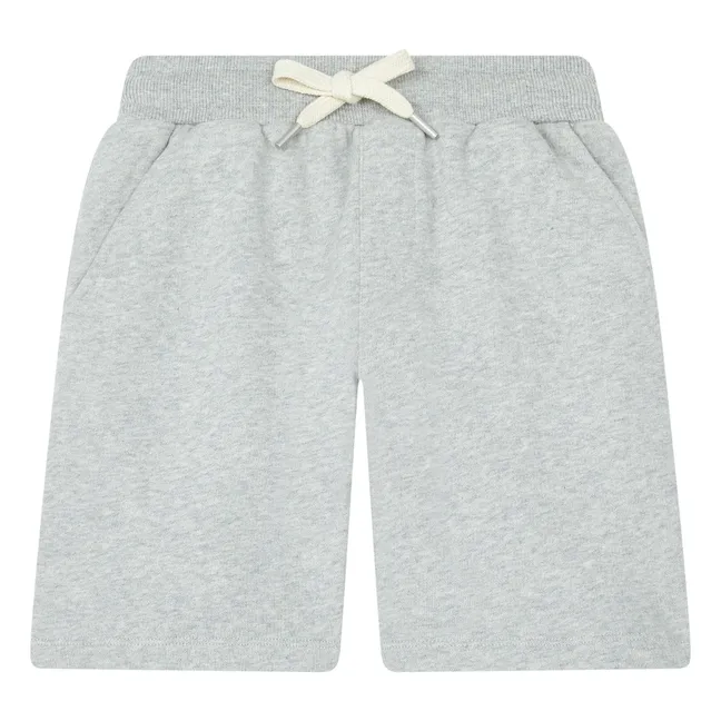 Pantalones cortos largos de algodón ecológico | Gris Jaspeado