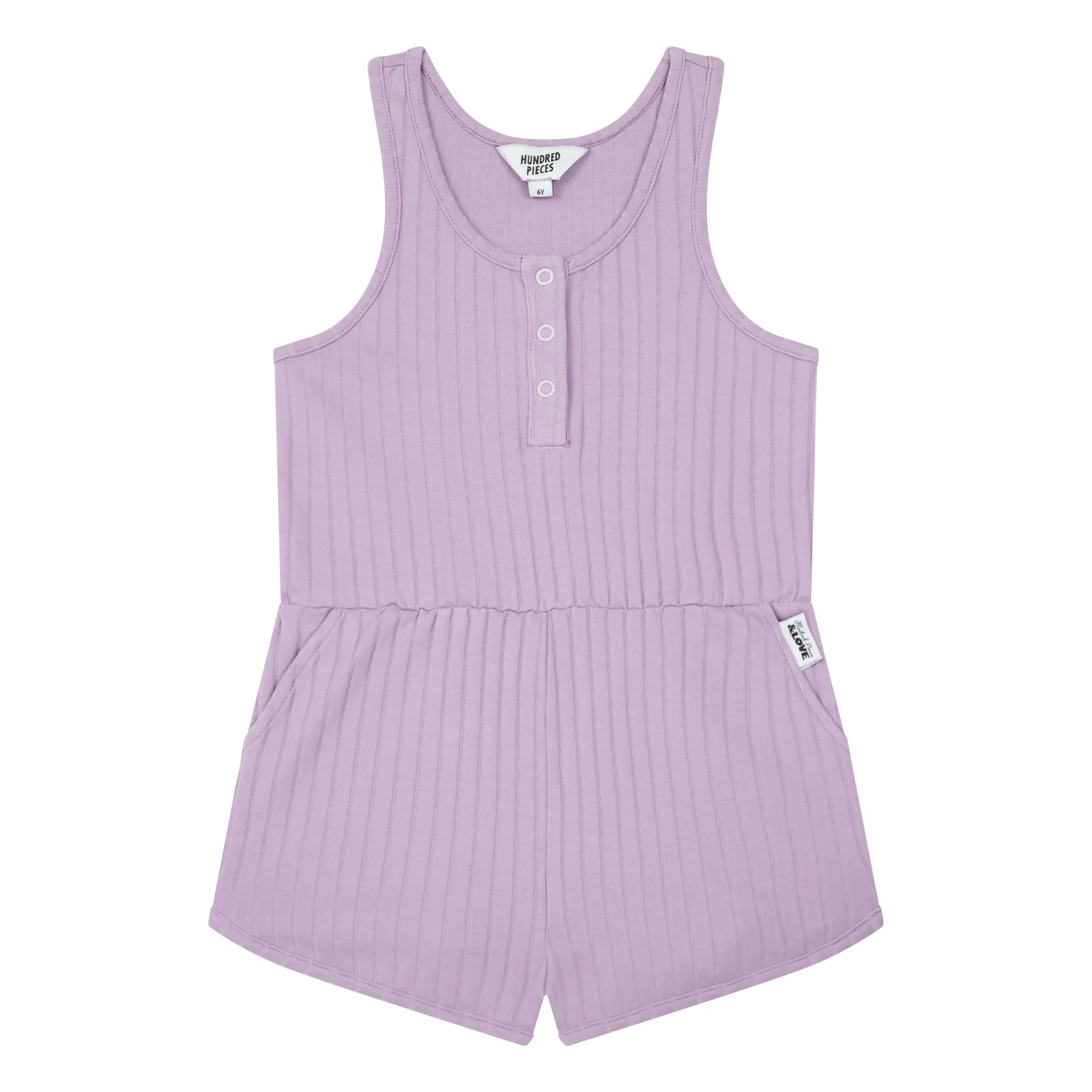 Hundred Pieces Mauve Organic Cotton Ribbed Jumpsuit