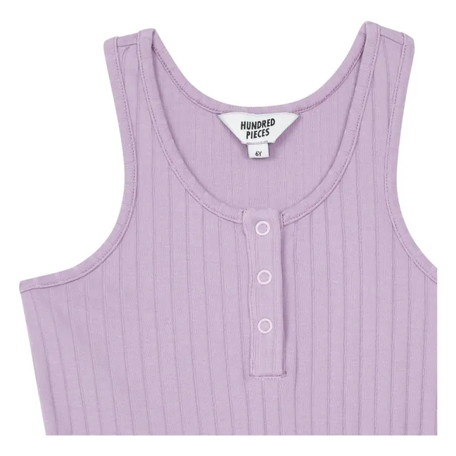 Combinaison Côtelée Coton Bio | Mauve