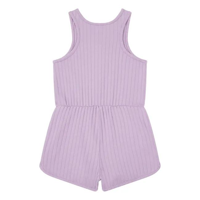 Combinaison Côtelée Coton Bio | Mauve