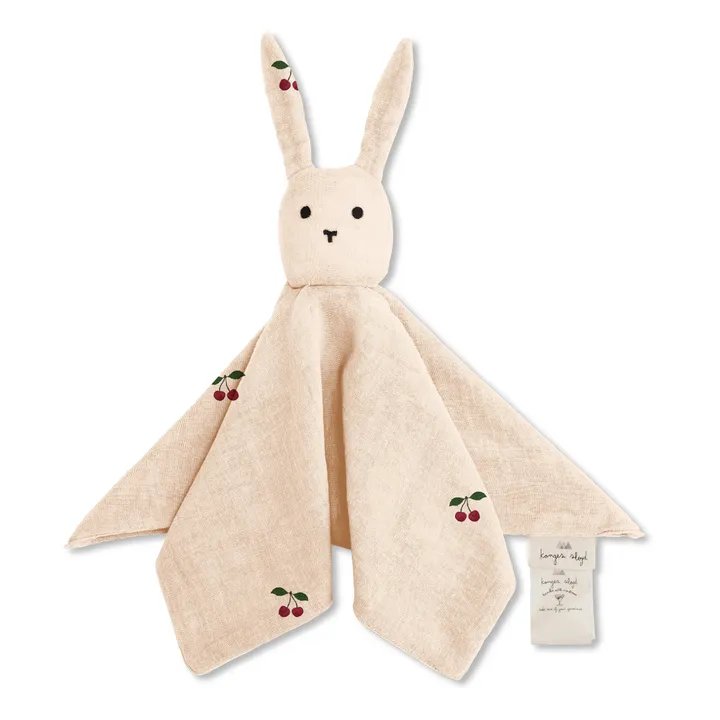 Cherry Organic Cotton Rabbit Cuddly Toy | Red- Product image n°0