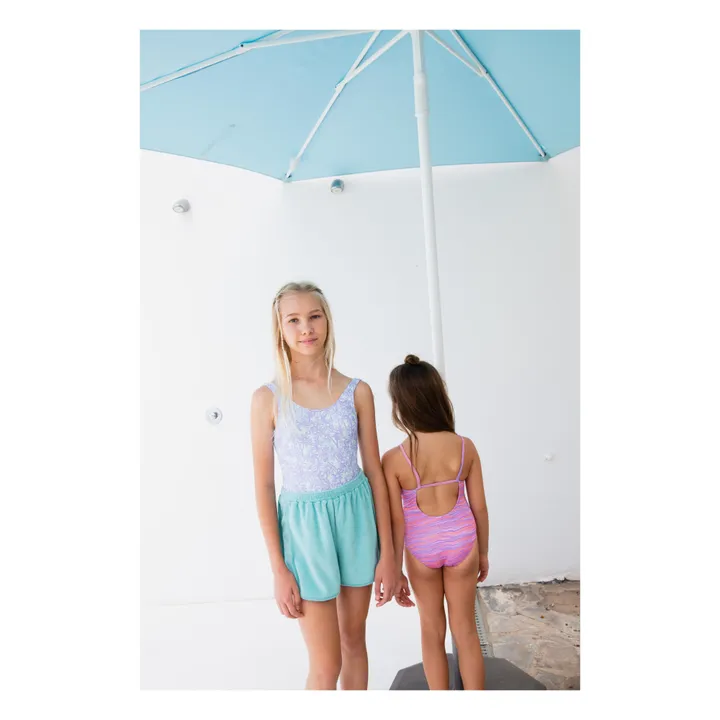 Pastel Flower Printed Swimsuit | Green water- Product image n°1