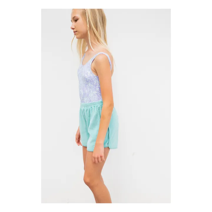 Pastel Flower Printed Swimsuit | Green water- Product image n°2