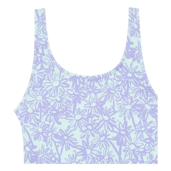 Pastel Flower Printed Swimsuit | Green water- Product image n°3