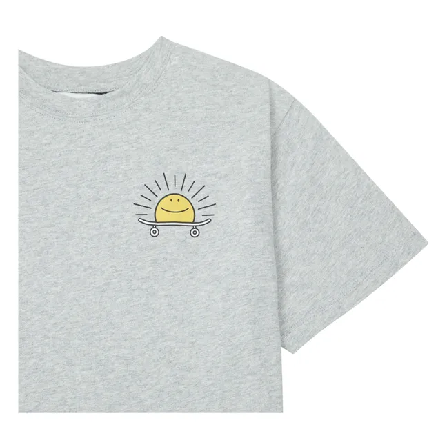 Camiseta holgada de algodón orgánico Shobu Happy | Gris Jaspeado