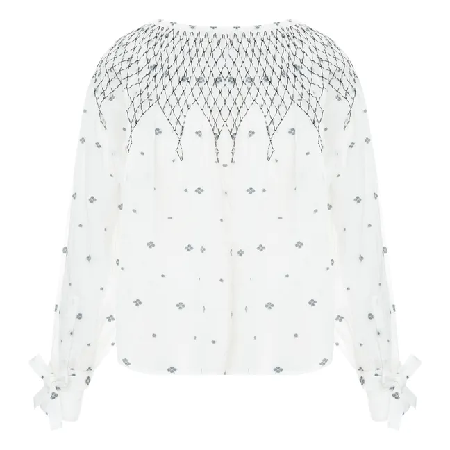 Cecile Embroidered Blouse | White