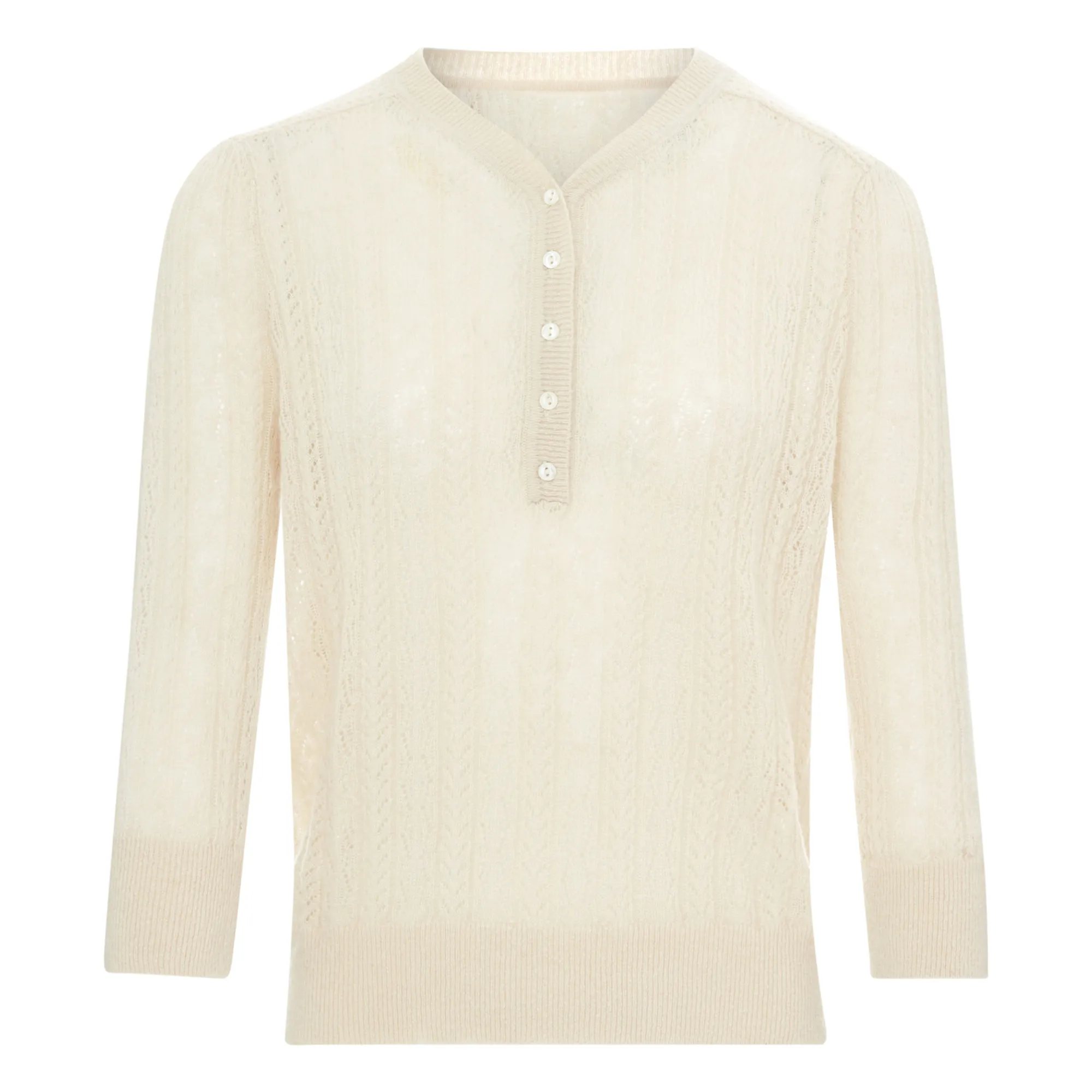 Bellerose Women's Ecru Rybu Extra Fine Merino Wool Sweater - Collection