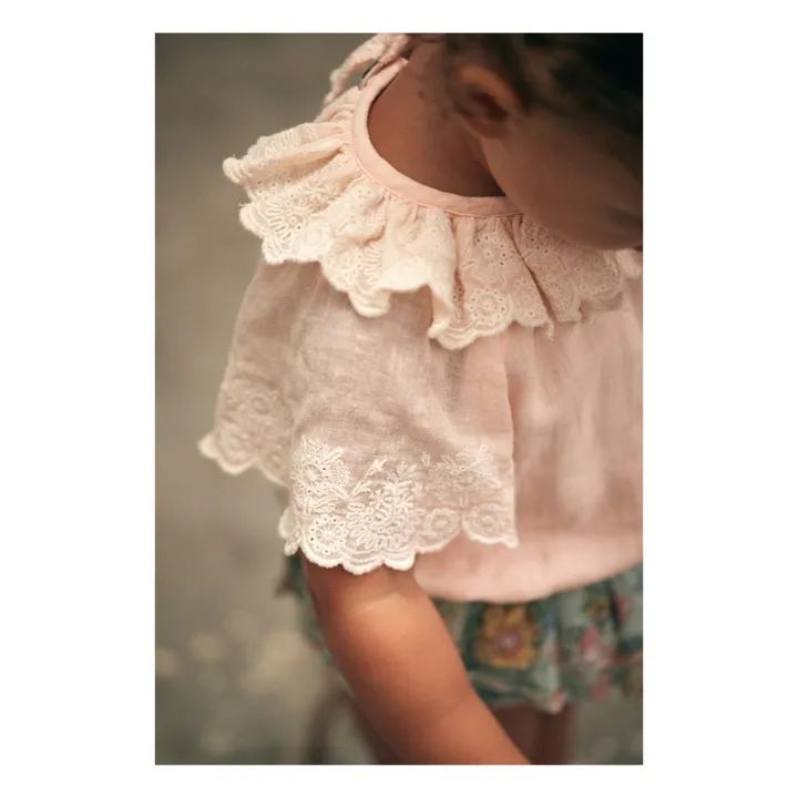 Blusa Antoinette de algodón orgánico | Rosa Palo- Imagen del producto n°5