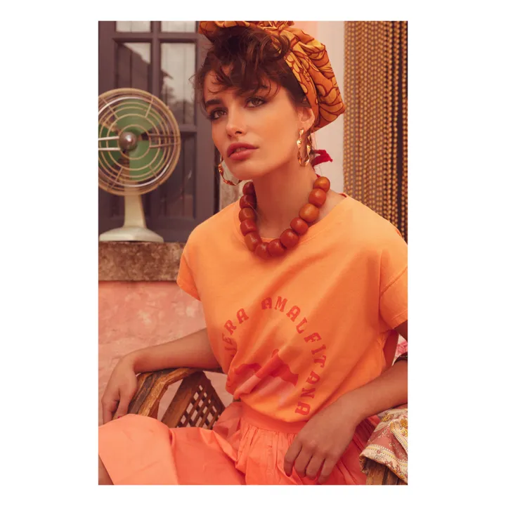 Maglietta Louise in cotone e lino | Arancione- Immagine del prodotto n°1