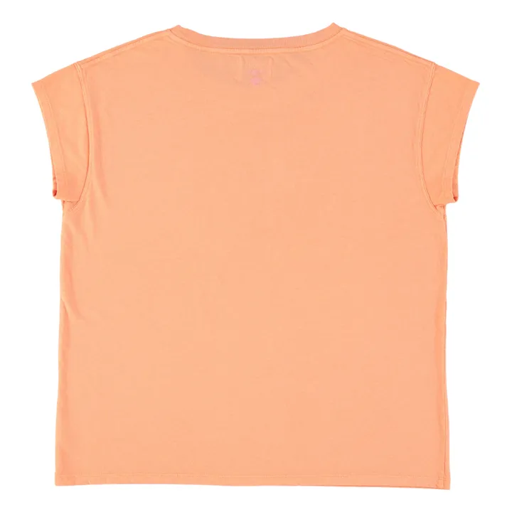 T-Shirt Louise Baumwolle und Leinen | Korallenfarben- Produktbild Nr. 5