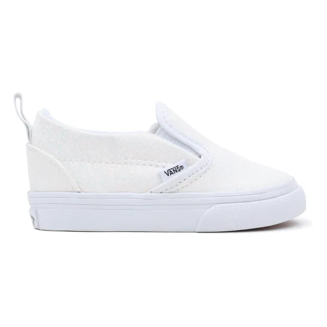 Baskets Slip-On Glitter | Blanc