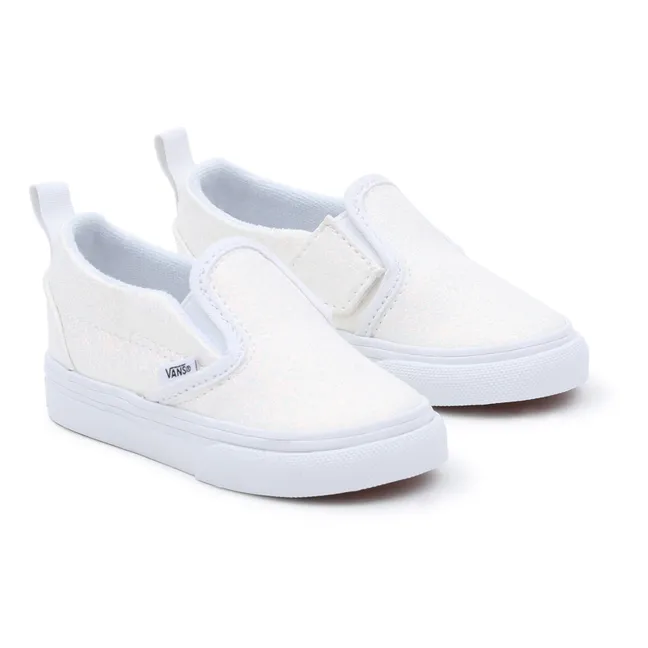 Baskets Slip-On Glitter | Blanc