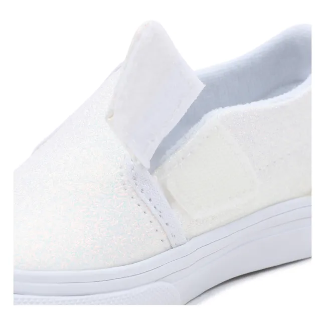 Baskets Slip-On Glitter | Blanc