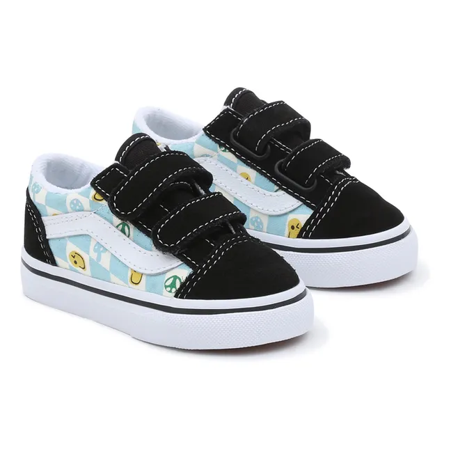 Baskets Scratchs Old Skool Smiley | Bleu