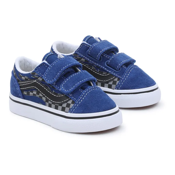 Baskets Scratchs Old Skool Flammes | Bleu- Image produit n°1
