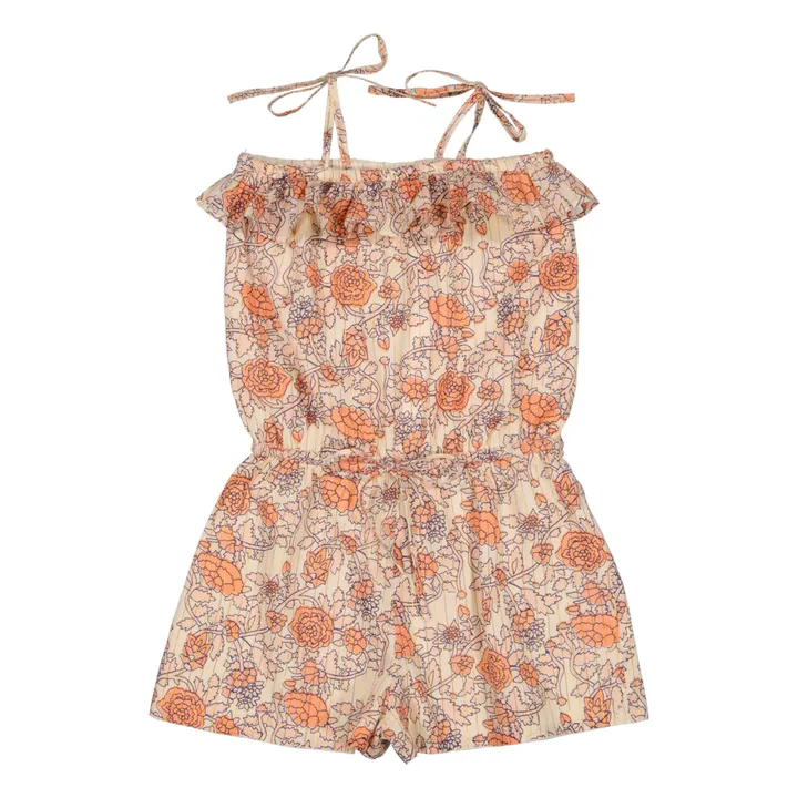 Combishort à Bretelles Lurex Fleurie Hello | Rose pâle- Image produit n°0