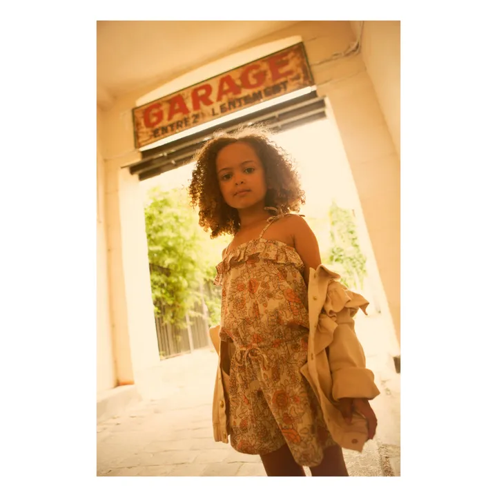 Combishort à Bretelles Lurex Fleurie Hello | Rose pâle- Image produit n°2