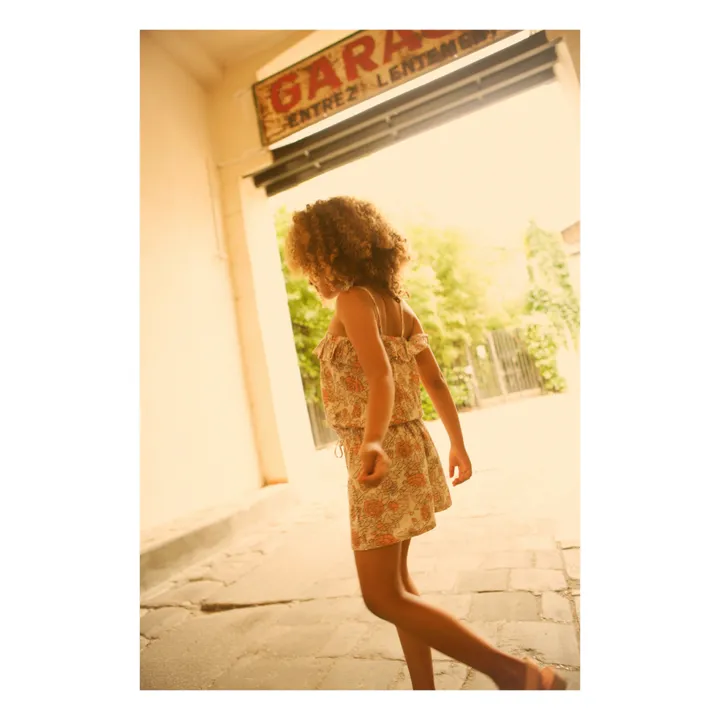 Combishort à Bretelles Lurex Fleurie Hello | Rose pâle- Image produit n°3