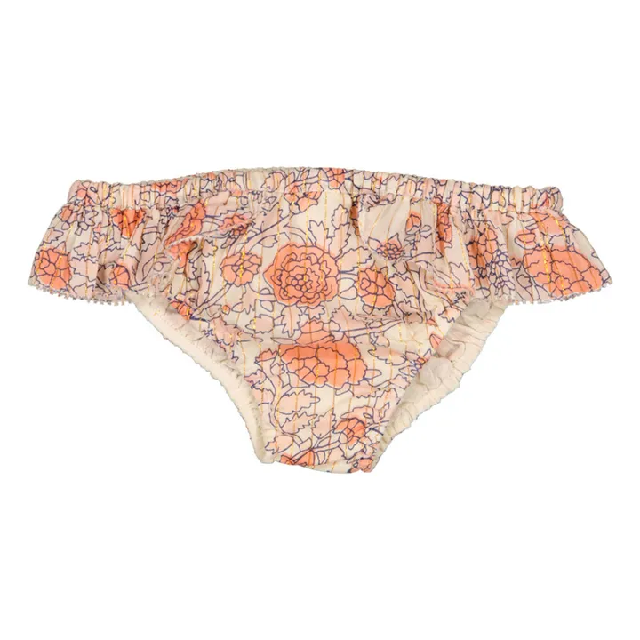 Vague Floral Lurex Two-piece Swimsuit | Pale pink- Product image n°2