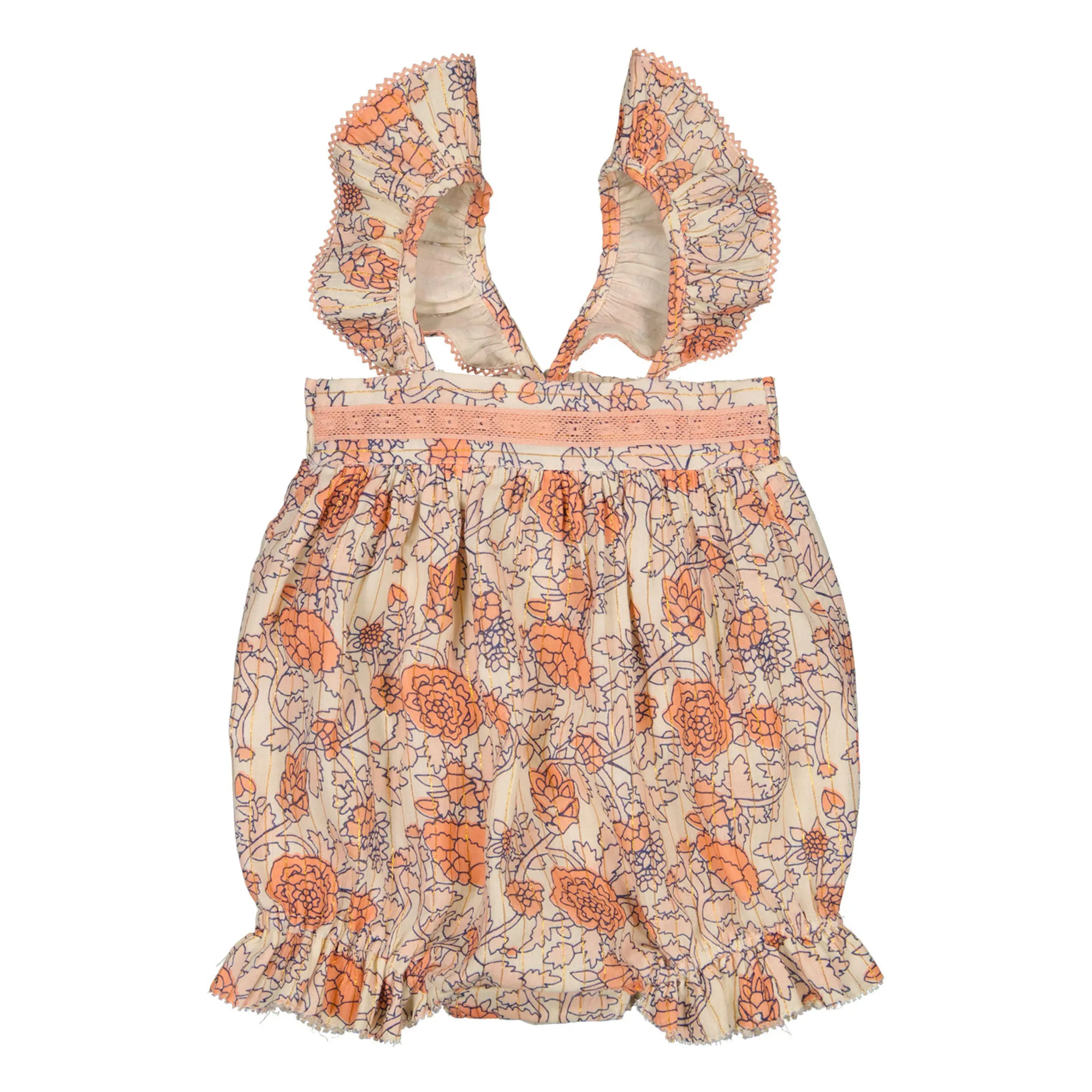 Louis Louise Pale Pink Merveille Floral Lurex Strappy Romper