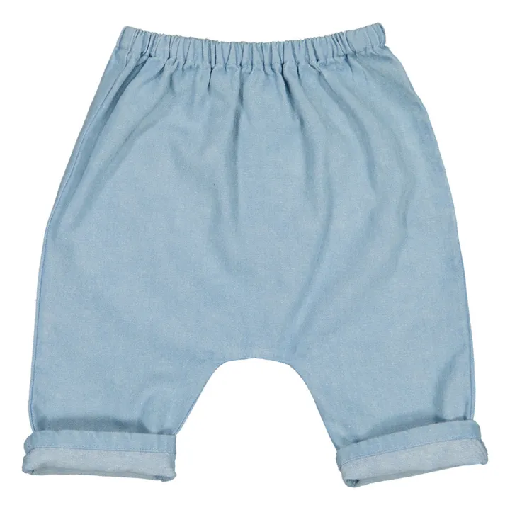 Jungle Chambray Harem Pants | Denim blue- Product image n°1