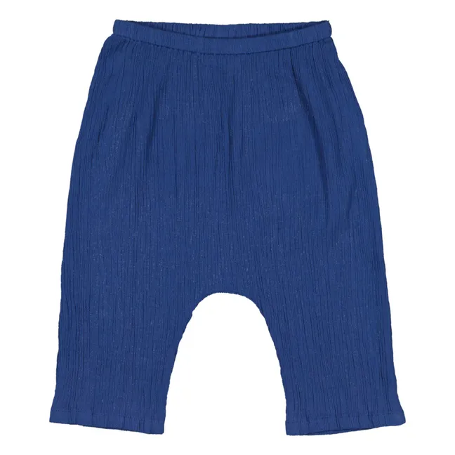 Jungle Crépon Harem Pants | Navy blue