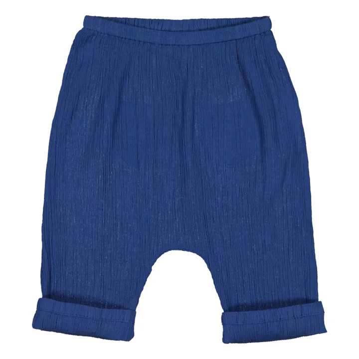 Sarouel Crépon Jungle | Bleu marine- Image produit n°1