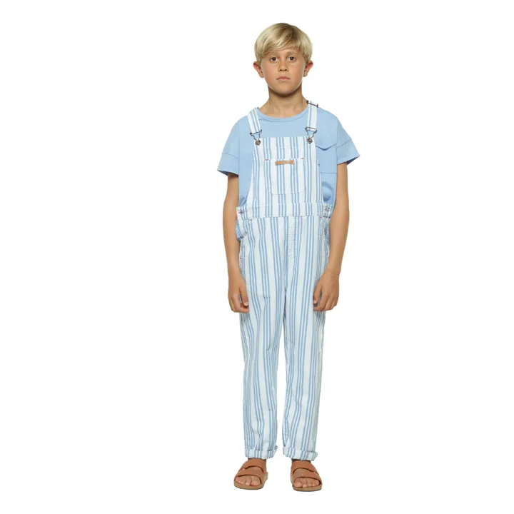 Salopette à Rayures Baby | Bleu ciel- Image produit n°1