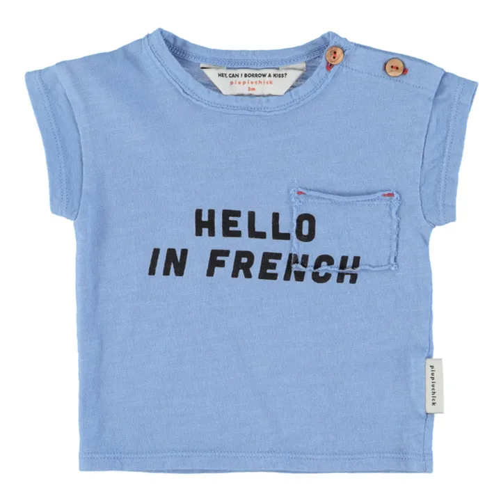 T-Shirt "Hello in French" | Bleu- Image produit n°6