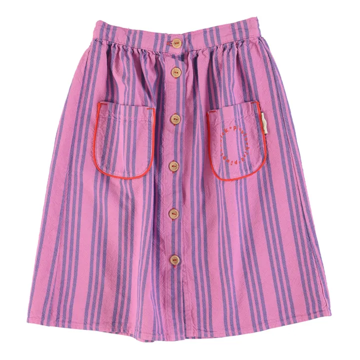 Striped Long Skirt | Fuchsia- Product image n°0