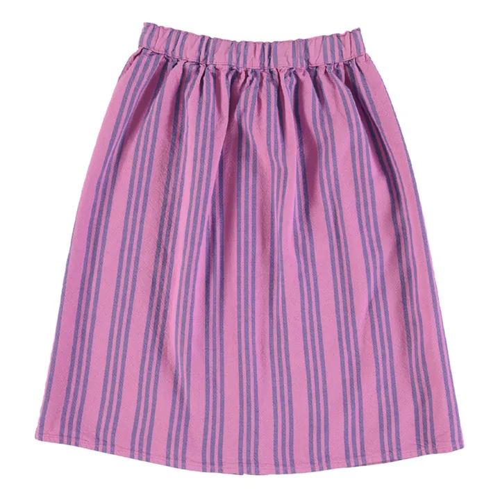 Striped Long Skirt | Fuchsia- Product image n°3