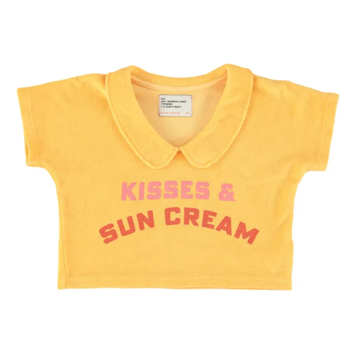 T-Shirt di spugna bio "Kisses" | Giallo- Immagine del prodotto n°0