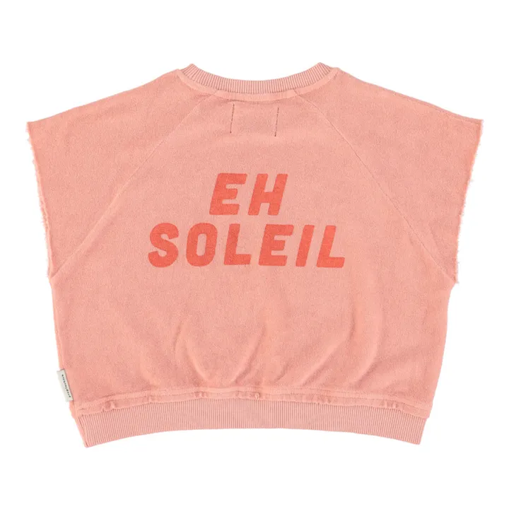 Sweatshirt ärmellos Bio-Frottee Sonne | Korallenfarben- Produktbild Nr. 1