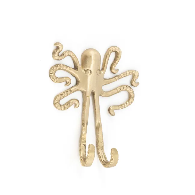 Ella Octopus recycled brass hook | Gold