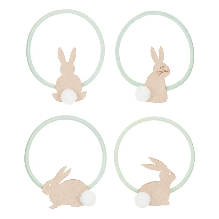 4er-Set Haarbänder Kaninchen | Grün- Produktbild Nr. 0