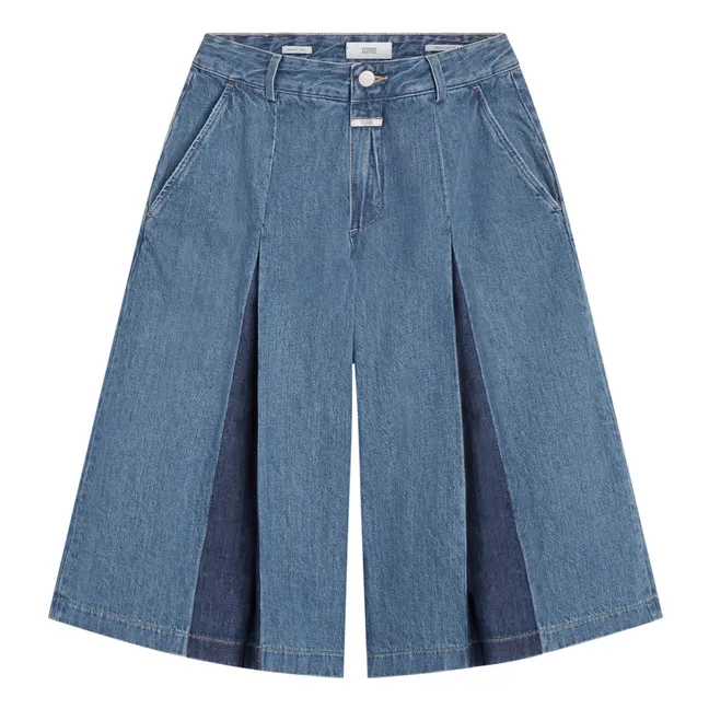 Jupe-culotte Pleated | Mid Blue