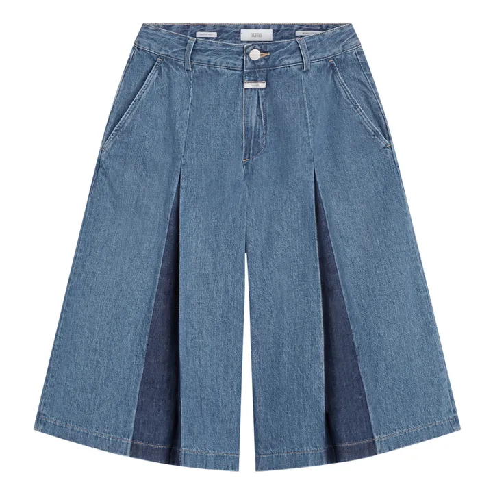 Jupe-culotte Pleated | Mid Blue- Image produit n°0