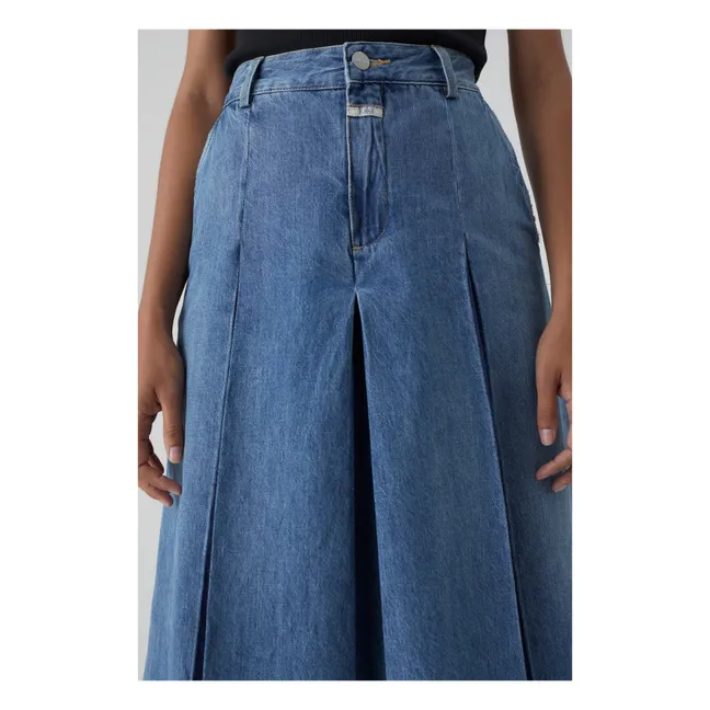 Jupe-culotte Pleated | Mid Blue