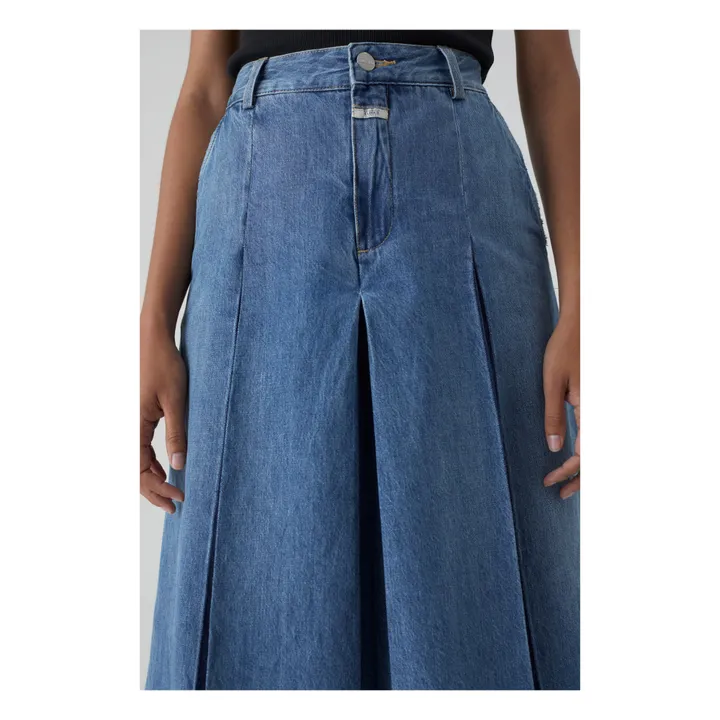 Jupe-culotte Pleated | Mid Blue- Image produit n°3