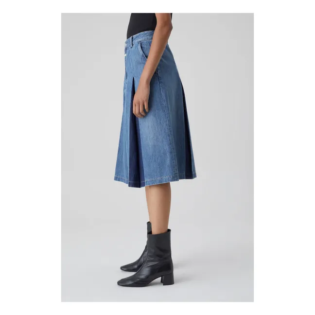 Jupe-culotte Pleated | Mid Blue