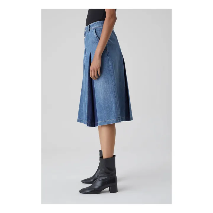 Jupe-culotte Pleated | Mid Blue- Image produit n°5