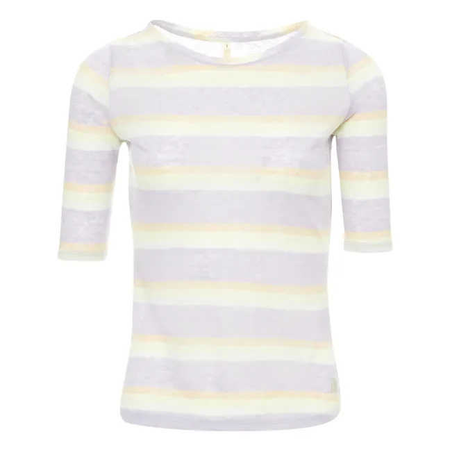 Camiseta de lino a rayas Seas - Colección Mujer | Lavanda