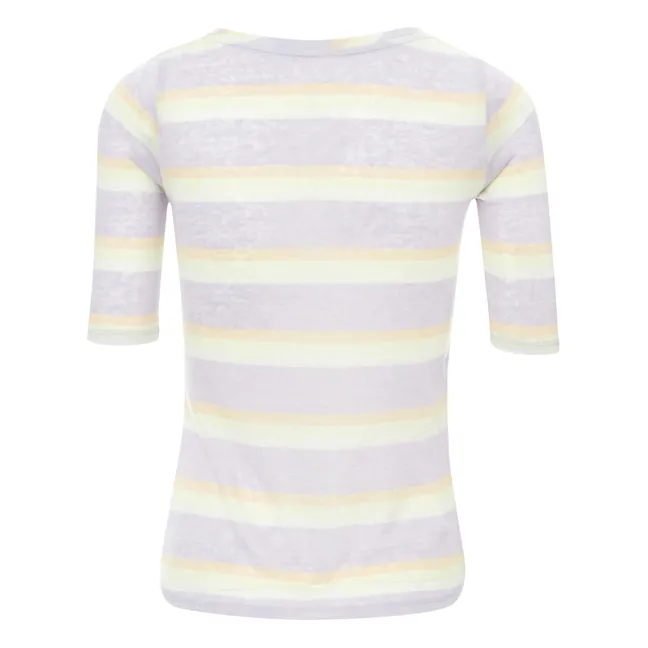 Seas Striped Linen T-shirt - Women's Collection | Lavender