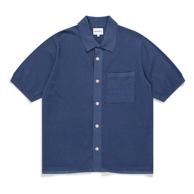 Chemisette Rollo Cotton Linen | Bleu indigo