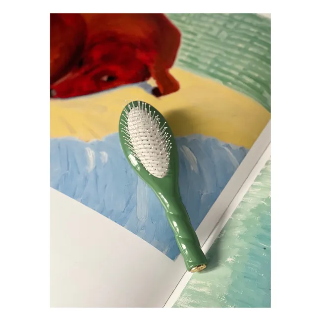 N°4 The Miracle Small Brush - Detangling & Massaging | Almond green