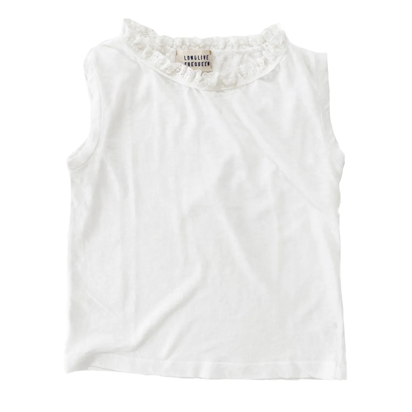 Longlivethequeen White Organic Cotton Tank Top